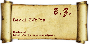 Berki Zéta névjegykártya